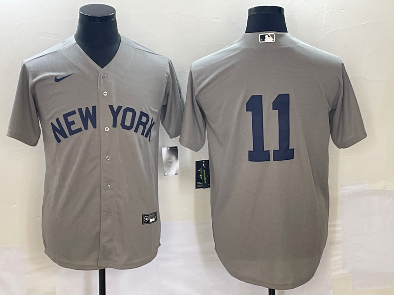 Men's New York Yankees #11 Anthony Volpe Gray Cool Base Stitched Baseball Jersey Men's New York Yankees #11 Anthony Volpe Gray Cool Base Stitched Baseball Jersey